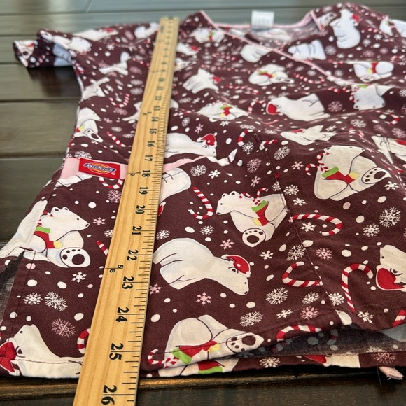 💜3/$15 Dickies Polar Bear Candy Canes Christmas Scrub - Picture 9 of 10
